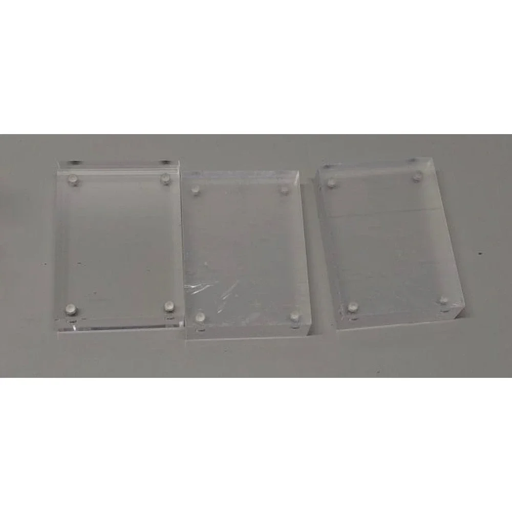 Xuhal Acrylic Business Card‎ Frame 2.5x3.5 Magnetic Photo Block 20mm Clear 3 Pcs